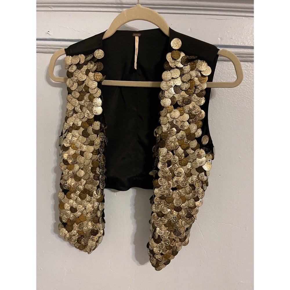 Free People Gold Coin Vest